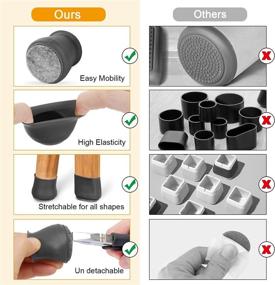 img 1 attached to 🪑 36 Pieces Silicone Chair Leg Caps - Furniture Foot Protectors - Table Feet Covers for Easy Movement - Stool Leg Floor Protectors to Prevent Scratches and Reduce Noise (Medium, Black)