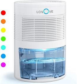 img 4 attached to 🌬️ 900ml Portable and Ultra Quiet Dehumidifier with Colorful LED Light - Compact Mini Air Dehumidifier for Home Bedroom Bathroom Basements Closet RV Room - Covers 2200 Cubic Feet