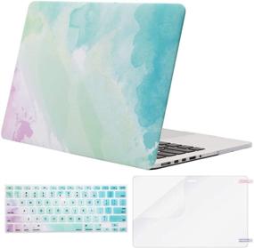 img 4 attached to 🌈 MOSISO MacBook Pro 13 inch Case 2015-2012 A1502 A1425: Protective Hard Shell Case, Keyboard Cover, Screen Protector - Rainbow Mist Design