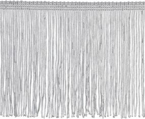 img 3 attached to Chainette Fringe P-7044: 4-Inch 100% Polyester Embellishment, 10-Yard White Trim