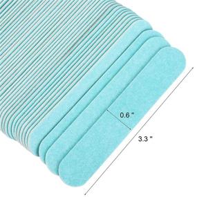 img 3 attached to 💅 200 Disposable Mini Nail File Bulk - 3.4 inch Double Sided Emery Boards for Fingernail Tools - 150 Grit Light Blue