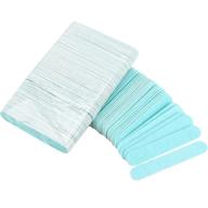 💅 200 disposable mini nail file bulk - 3.4 inch double sided emery boards for fingernail tools - 150 grit light blue logo