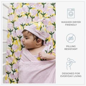 img 2 attached to 🌸 Organic Cotton Mini Crib Sheet with Flower Pattern - Premium Fitted Sheet for Pack and Play - Pickle & Pumpkin Compatible with Graco Pack and Play & Mini Crib