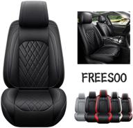 🚗 freesoo front car seat cover: faux leather cushion for universal fit in cars, suvs, sedans, pick-up trucks - year round use (black 13-2pcs) logo