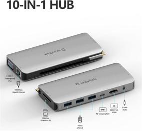 img 3 attached to 🔌 WAVLINK USB C Hub: 10-in-1 Type C Adapter Mini Docking Station with 4K HDMI, 2K VGA, Ethernet & More