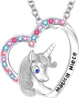 🦄 girls' unicorn necklace - auntie's valentine's day gift and birthday present for niece, unicorn jewelry, gift for girls logo