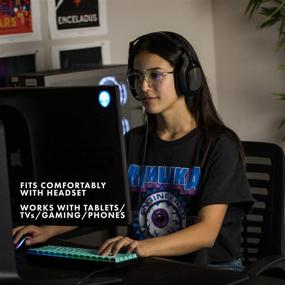 img 1 attached to 💻 Say Goodbye to Eyestrain and Fatigue with GLASSY Aria Premium Plus Blue Light Blocking Glasses - Perfect for Computer and Gaming