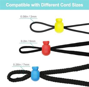 img 3 attached to 🌈 100PCS Spring-Loaded Plastic Round Bubble Cord Lock for Face Mask Earloop - 10 Assorted Colors, Adjustable Sliding End Toggle Stopper, Reusable Single Hole Buckle Fastener, Comfortable Fit