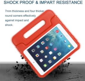 img 3 attached to 🔴 Durable and Shockproof CAM-ULATA Kids Case for Apple iPad Mini 5 2019 Mini 4 2015 - Soft Protective Convertible Handle Stand Cover in Vibrant Red - Fits 7.9-inch Apple Mini 5th Generation