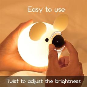 img 1 attached to 🐭 EUTORIA Mouse Night Light for Kids, Cute Silicone Bedside Lamp, Home Decor Nursery Lamp, Dimmable LED Lamp