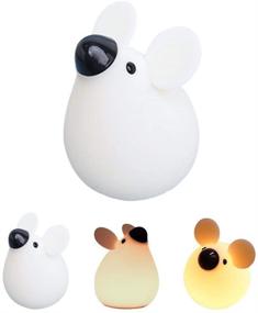img 4 attached to 🐭 EUTORIA Mouse Night Light for Kids, Cute Silicone Bedside Lamp, Home Decor Nursery Lamp, Dimmable LED Lamp