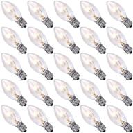 💡 25-pack silver 7 watt night light replacement bulbs - e12 socket c7 incandescent bulbs for salt lamps, electric window candles, night lamps, and christmas lights. logo