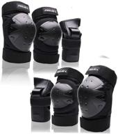 6pcs youth/adult knee pads elbow pads wrist guards set for skateboarding roller skating inline skating cycling bmx bicycle scootering - protective gear kit логотип