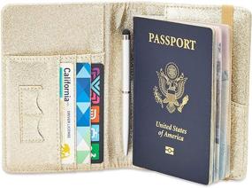 img 2 attached to 👜 Leather Glitter Passport Holder for Luggage