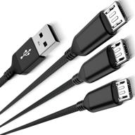 🔌 набор из трех кабелей для зарядки высокого качества micro usb: 3,3/6,6/10 футов, плетенный нейлоновый шнур для samsung galaxy, lg и kindle fire. логотип