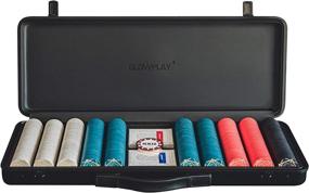 img 4 attached to 🎰 SLOWPLAY ACES Ceramic Poker Chips Set for Texas Hold'em, 500PCS – High-End Carrying Case, Leather Interior, German Polycarbonate Material