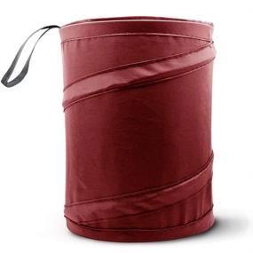 img 4 attached to 🚗 Convenient Car Trash Can: Collapsible Pop-up Bag for Garbage Disposal, Maroon, Water-Proof, 1 Pack