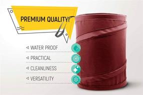 img 2 attached to 🚗 Convenient Car Trash Can: Collapsible Pop-up Bag for Garbage Disposal, Maroon, Water-Proof, 1 Pack