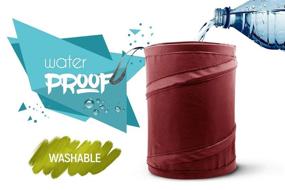 img 1 attached to 🚗 Convenient Car Trash Can: Collapsible Pop-up Bag for Garbage Disposal, Maroon, Water-Proof, 1 Pack