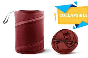 img 3 attached to 🚗 Convenient Car Trash Can: Collapsible Pop-up Bag for Garbage Disposal, Maroon, Water-Proof, 1 Pack
