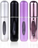 portable mini refillable perfume atomizer bottle - convenient scent pump case for travel - 4 pack of 5ml refillable perfume spray logo