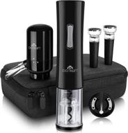 🍷 excitingift wine gift set - electric wine bottle opener, electric aerator & pourer, reusable vacuum stopper, foil cutter - eva storage bag included - automatic (black 02) логотип