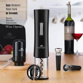 img 1 attached to 🍷 EXCITINGIFT Wine Gift Set - Electric Wine Bottle Opener, Electric Aerator & Pourer, Reusable Vacuum Stopper, Foil Cutter - EVA Storage Bag Included - Automatic (Black 02)