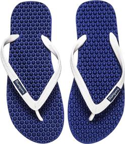 img 1 attached to 👣 Revitalize Your Feet and Boost Your Well-being with Men's Massage Flip Flops - Reflexology Footbed for Health, Pain Relief, Circulation, and Energy. Experience Relaxation, Acupressure, Plantar Fasciitis Relief, and Recovery with Anti-Slip Sole!