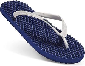 img 4 attached to 👣 Revitalize Your Feet and Boost Your Well-being with Men's Massage Flip Flops - Reflexology Footbed for Health, Pain Relief, Circulation, and Energy. Experience Relaxation, Acupressure, Plantar Fasciitis Relief, and Recovery with Anti-Slip Sole!