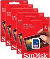 💾 5 упаковок карт памяти sandisk 8 гб sdhc class 4 - 8 гб емкость памяти. логотип