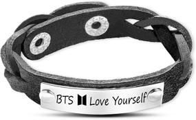 img 4 attached to Bangtan Bracelet Yourself Leather Jewelry