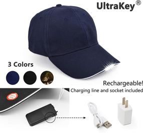 img 3 attached to 🧢 Hands-Free LED Baseball Cap Hat by UltraKey - Perfect for Outdoor Jogging, Hip Hop Parties, and Holidays