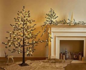 img 1 attached to 🎄 Hairui Christmas Tabletop Pine Tree Lights: 60 LED 18IN Battery/USB with Timer - Perfect Holiday Decor