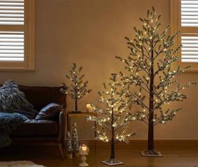 img 2 attached to 🎄 Hairui Christmas Tabletop Pine Tree Lights: 60 LED 18IN Battery/USB with Timer - Perfect Holiday Decor