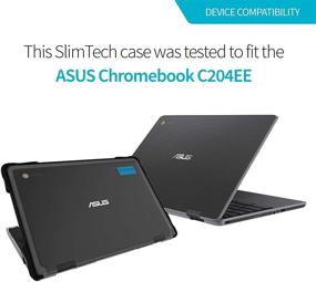 img 3 attached to Gumdrop SlimTech Case for Asus Chromebook C204 EE - Designed for Students, Education, Kids, School - Slim, Lightweight, Bump and Scratch Protection