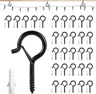 🔩 junbei pack of 30 q-hanger, 40lb capacity heavy duty screw-in hooks with windproof safety buckle design, rust-resistant outdoor light clips ceiling hooks for outdoor string lights and wire hanging plants логотип