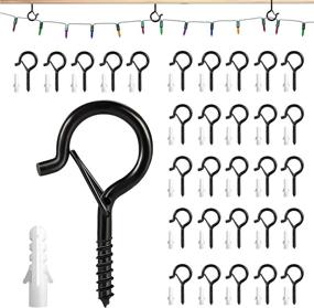 img 4 attached to 🔩 JUNBEI Pack of 30 Q-Hanger, 40lb Capacity Heavy Duty Screw-in Hooks with Windproof Safety Buckle Design, Rust-Resistant Outdoor Light Clips Ceiling Hooks for Outdoor String Lights and Wire Hanging Plants