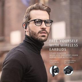 img 3 attached to Конечные спортивные беспроводные наушники 5.1 - 50 часов аккумуляторной работы, защита IPX7 от воды, беспроводные наушники с Bluetooth и микрофоном для пробежек, тренажерного зала и занятий спортом