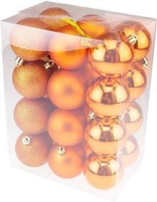 img 3 attached to 🎄 Clever Creations Large 60mm Orange Shatterproof Christmas Tree Ornaments Variety Pack - 24 Piece Set: Ideal for Festive Christmas Decorations