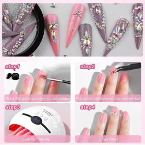 img 1 attached to Sparkling Nail Rhinestones with Tweezer & Wax Dotting 💅 Pen - Perfect Nail Art Supplies for Stunning Nail Decoration