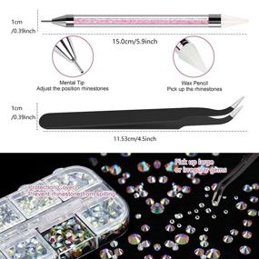 img 3 attached to Sparkling Nail Rhinestones with Tweezer & Wax Dotting 💅 Pen - Perfect Nail Art Supplies for Stunning Nail Decoration