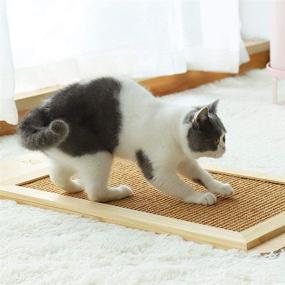 img 2 attached to 🐱 MOUOGO Wall-Mounted Cat Scratching Post: Durable Sisal Board for Health, Good Behavior, and Cat Scratch Wall Board