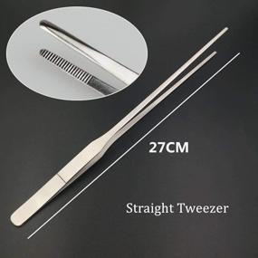 img 2 attached to ESKONI 2-Piece Aquarium Tweezers Set - Stainless Steel Straight and Curved Tweezers for Fish Tank Aquatic Plants, 27cm/10.6 inches Feeding Tongs for Worms, Reptiles, Lizards, Bearded Dragon