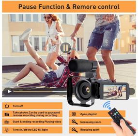 img 1 attached to 📹 FHD 1080P Camcorder for YouTube Vlogging: 24MP, 16X Zoom, 3" Rotatable LCD Recorder - Includes Microphone, Remote Control, 2 Batteries