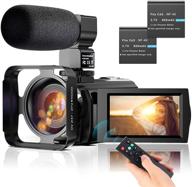 📹 fhd 1080p camcorder for youtube vlogging: 24mp, 16x zoom, 3" rotatable lcd recorder - includes microphone, remote control, 2 batteries logo