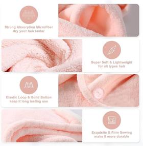 img 3 attached to 👩 Microfiber Hair Towel Wrap Set - 3 Pack, CKFPDD Fast Dry Hair Towel, Anti-Frizz and Ultra Absorbent for Women, Quick Drying Hair Bath Cap (Pink/Purple/Blue)