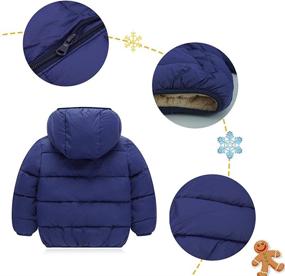 img 1 attached to Warm Winter Puffer Jackets with Hood and Fleece Lining - Snowsuit Outerwear for Toddler Boys and Girls by Happy Cherry Kids