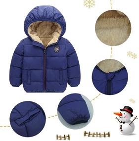 img 2 attached to Warm Winter Puffer Jackets with Hood and Fleece Lining - Snowsuit Outerwear for Toddler Boys and Girls by Happy Cherry Kids