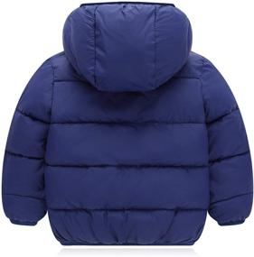 img 3 attached to Warm Winter Puffer Jackets with Hood and Fleece Lining - Snowsuit Outerwear for Toddler Boys and Girls by Happy Cherry Kids