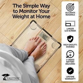 img 1 attached to 🚽 Accurate and Stylish: ToiletTree Products Digital Clear Glass Bathroom Scale, 400 Lbs Capacity